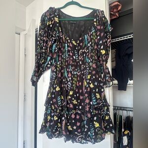 Cynthia Rowley Black Dress with Floral Accents